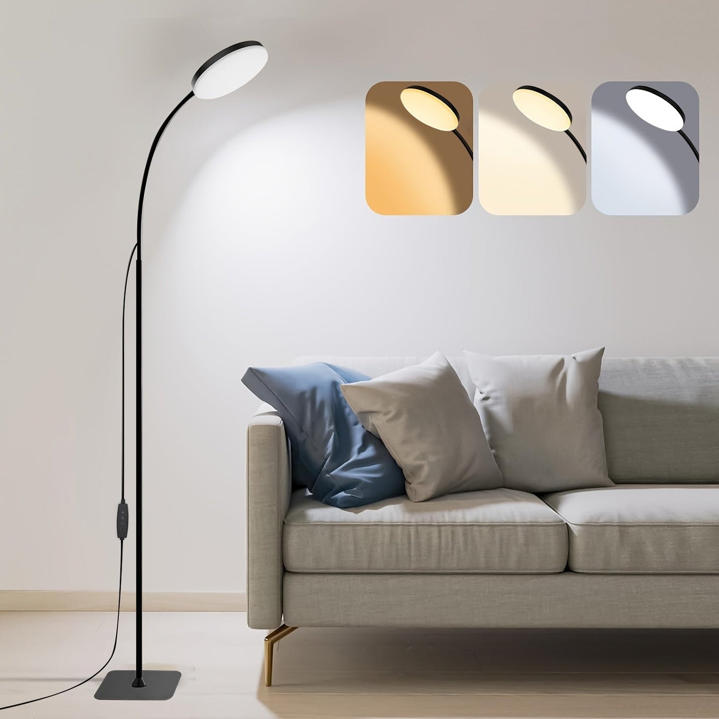 Versatile USB Powered Modern LED Floor Lamp with Adjustable Colors