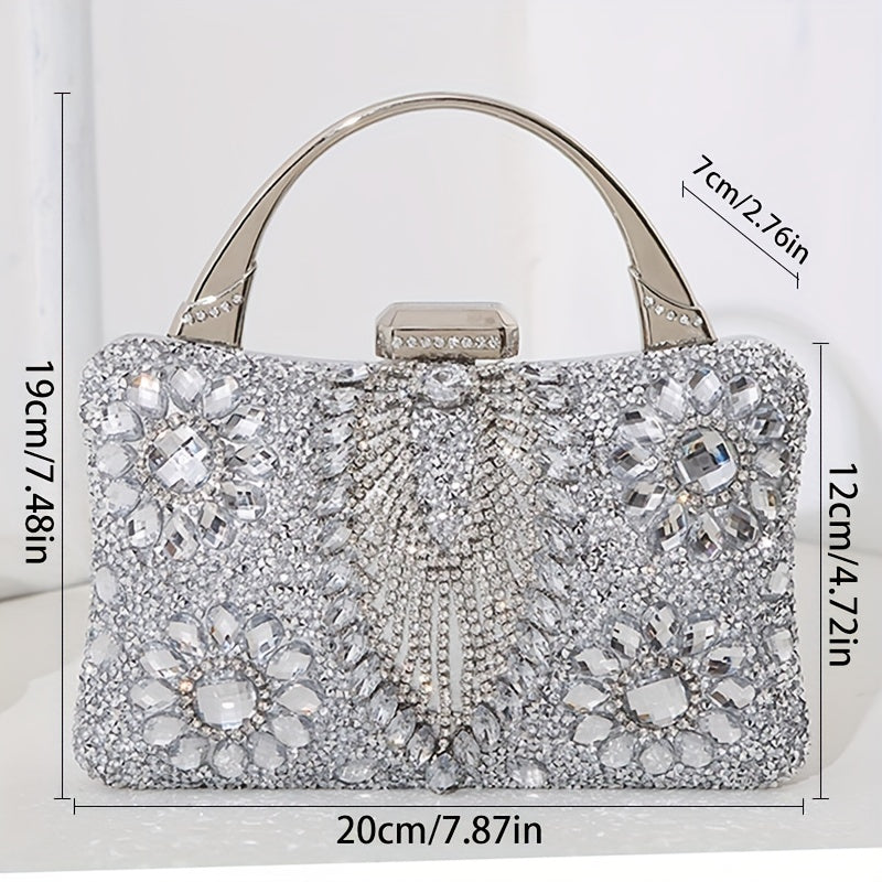 Sunflower Rhinestone Evening Clutch: Perfect Women's Party Purse