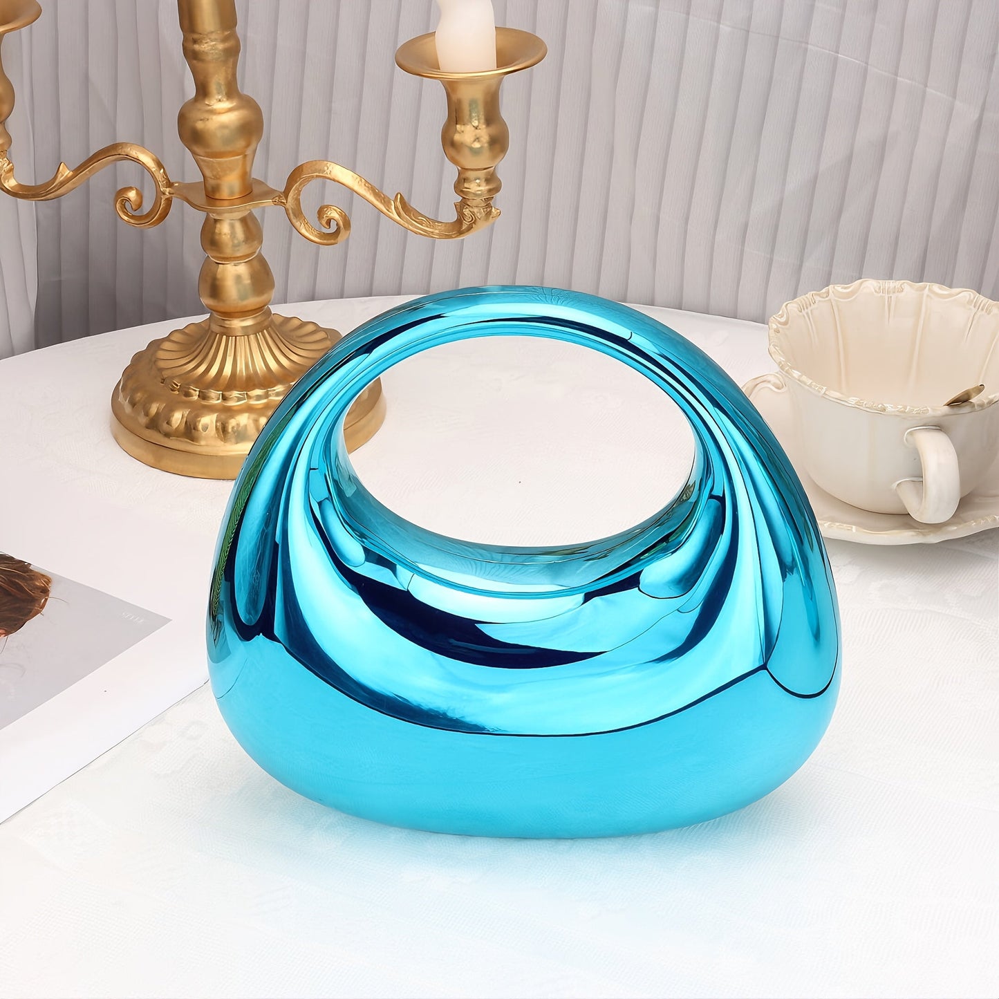 Elegant acrylic clutch purse with magnetic closure for events