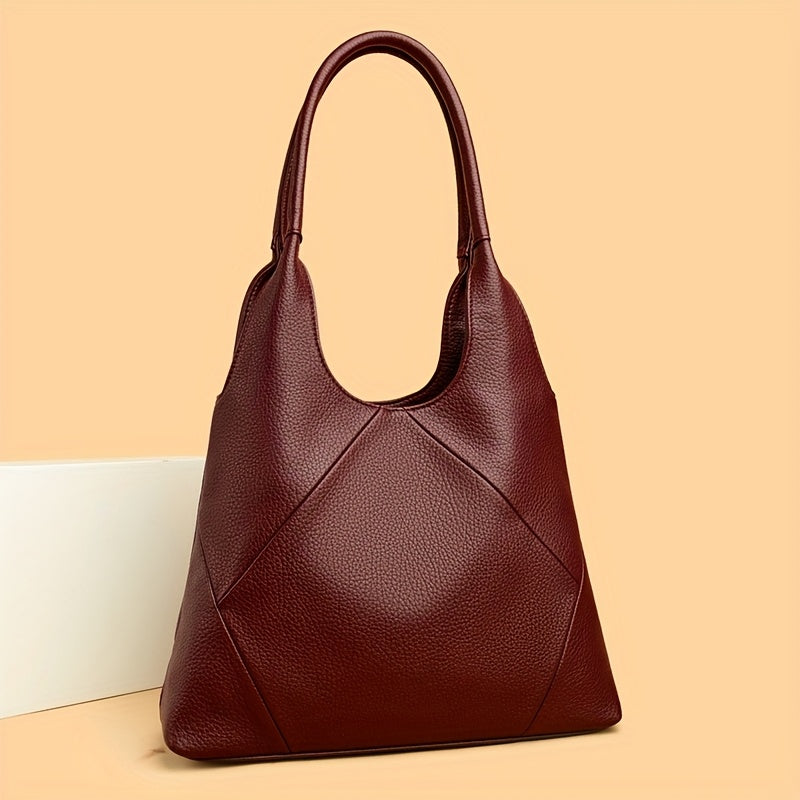 Elegant PU tote bag: Stylish large capacity shoulder purse