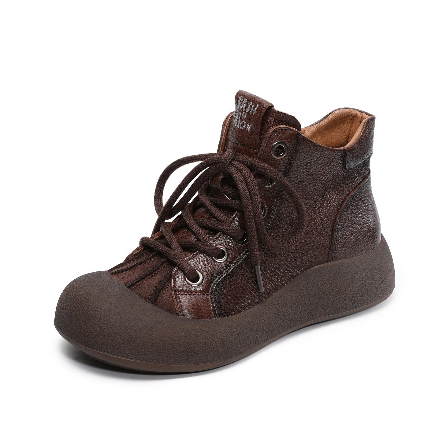 Women's Plain Leather Comfort Casual Flat Ankle Boots-RAIIFY