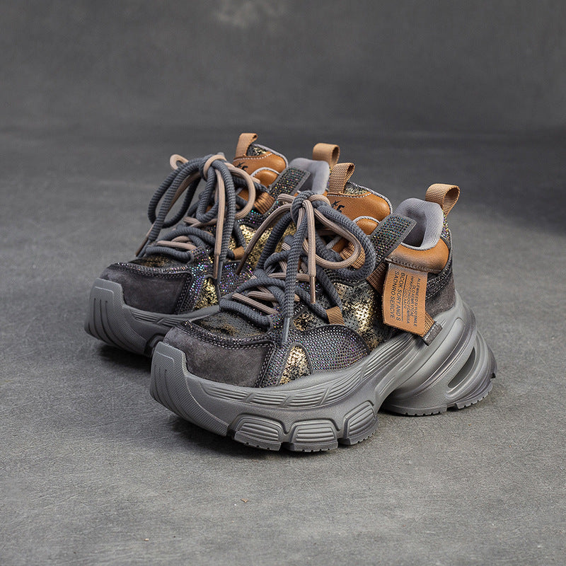 Women's Retro Breathable Casual Chunky Platform Sneakers-RAIIFY