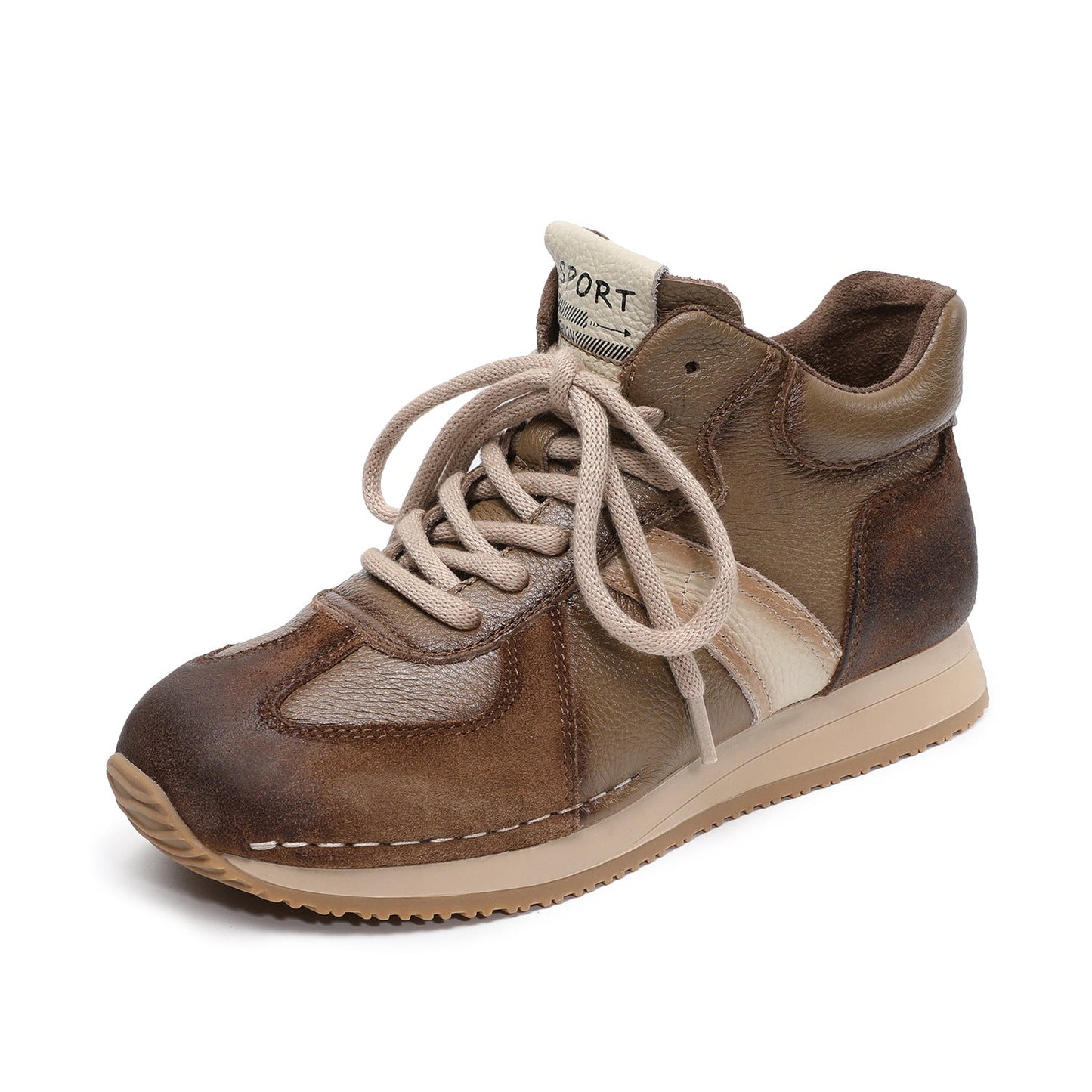 Women's Retro Quilted Leather High Top Casual Sneakers-RAIIFY