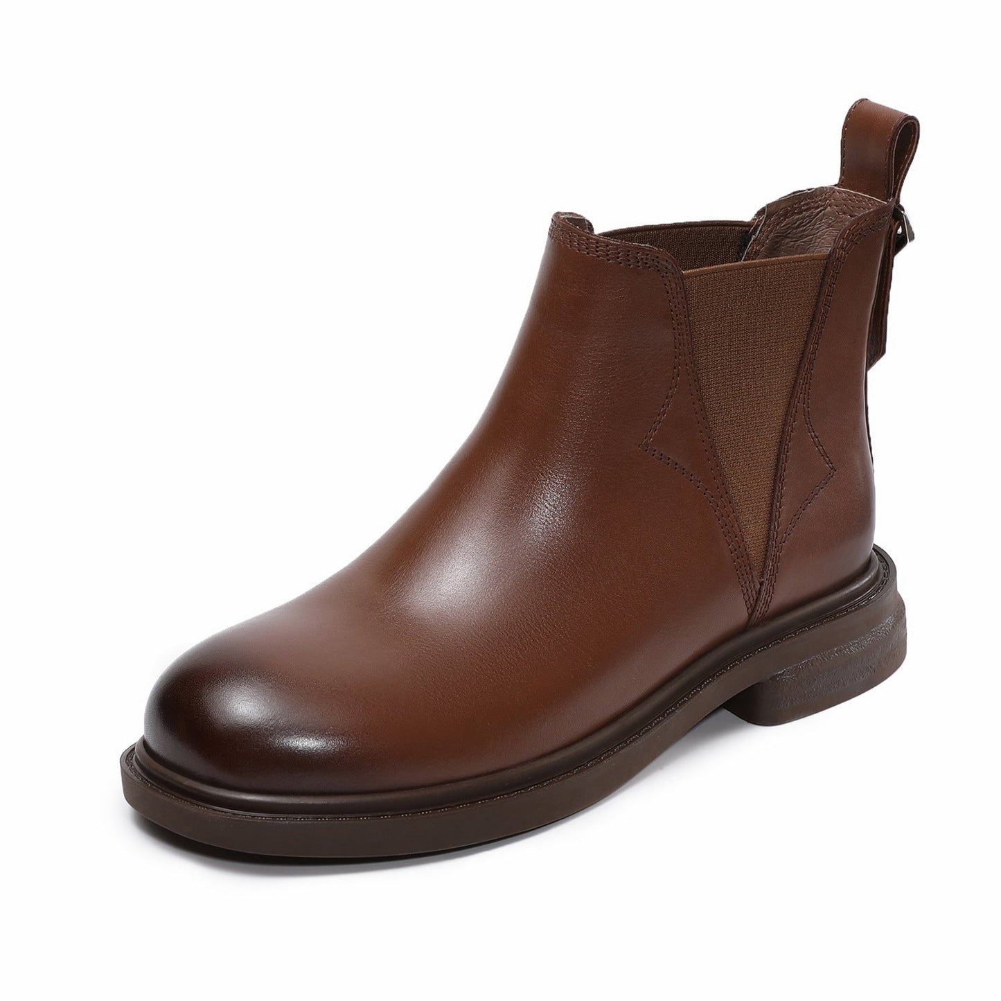 Women's Vintage Leather Slip-on Ankle Boots-RAIIFY