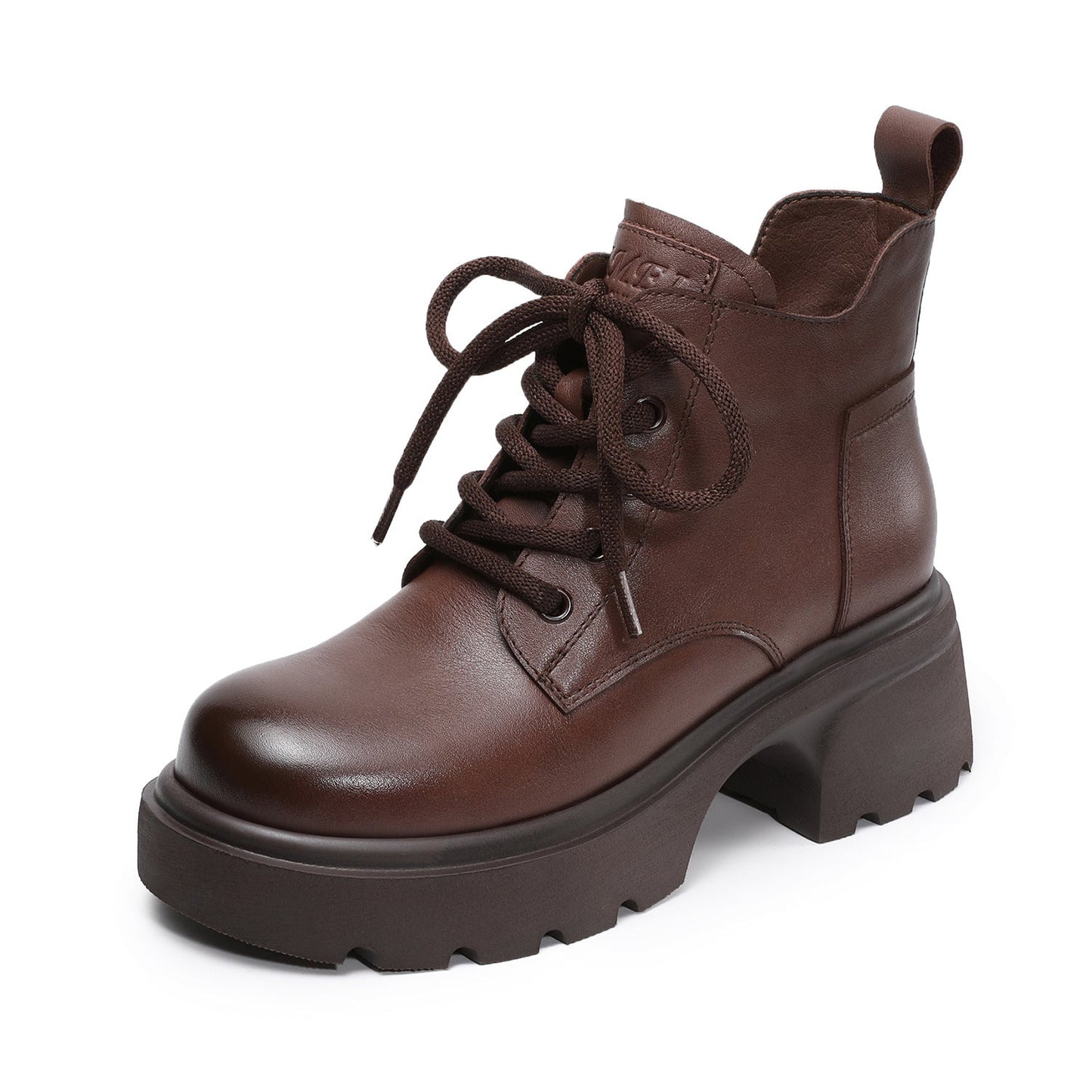 Women's Retro Leather Comfort Platform Ankle Boots-RAIIFY