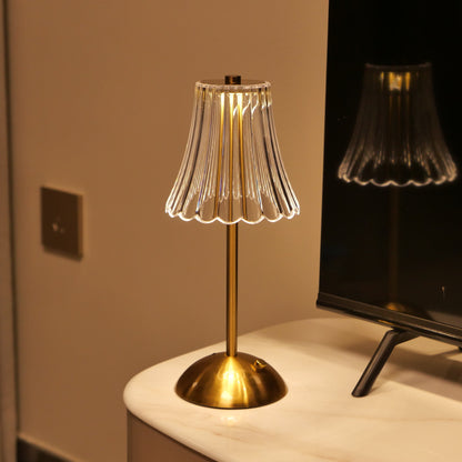 Stylish Metal Table Lamp with Touch Control and Rechargeable Design