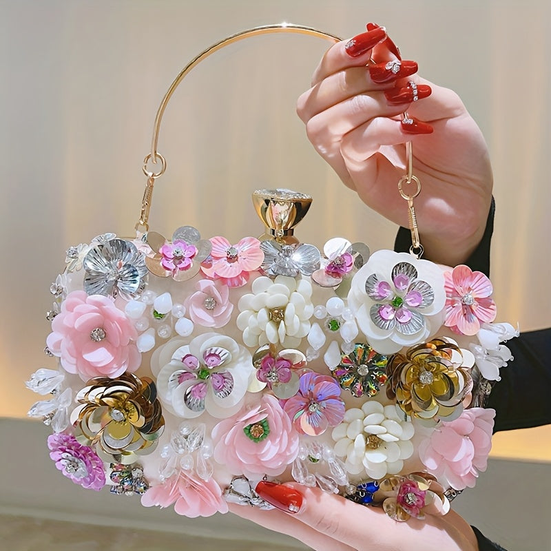 Elegant Floral Clutch Purse for Women's Evening Events