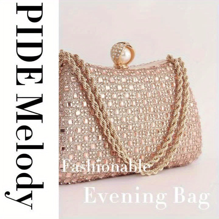 Elegant evening crossbody bag with sparkling rhinestones for parties
