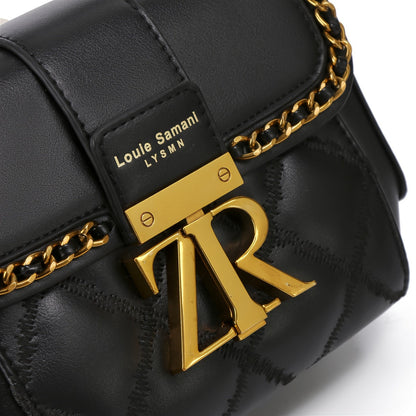 Trendy Quilted Mini Metal Decor Crossbody Handbag for Women