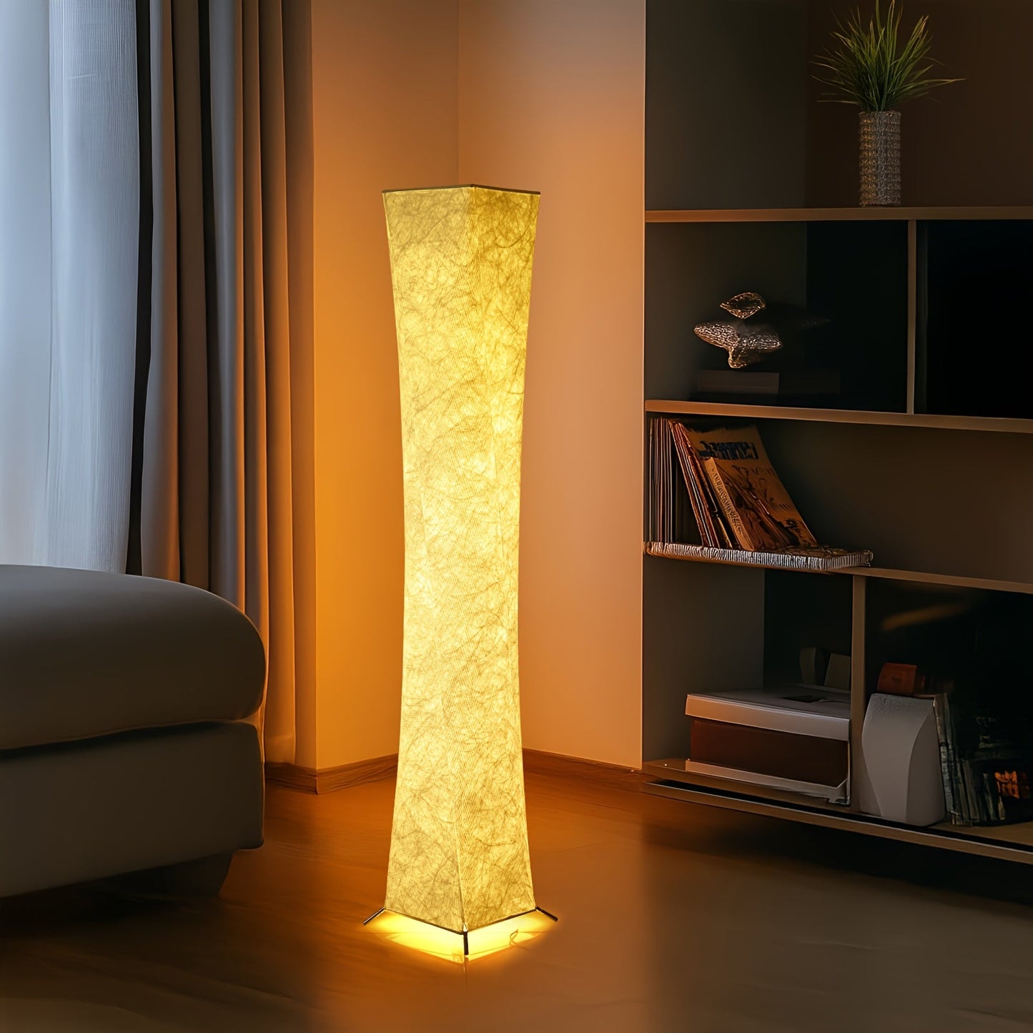 Stylish Dimmable LED Floor Lamp with USB and Warm Light