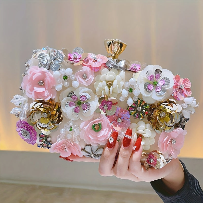 Elegant Floral Clutch Purse for Women's Evening Events