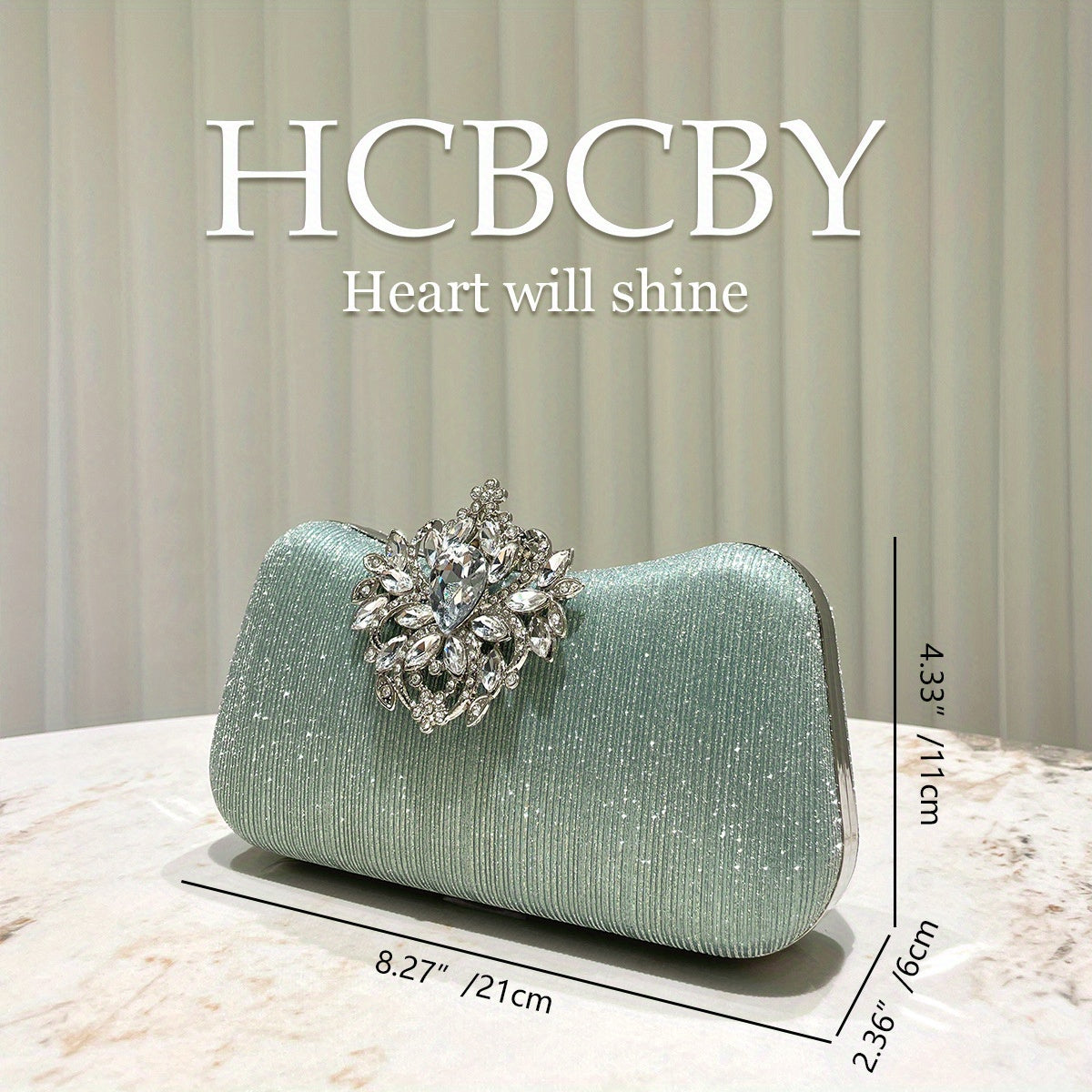 Elegant rhinestone evening clutch for weddings and formal events