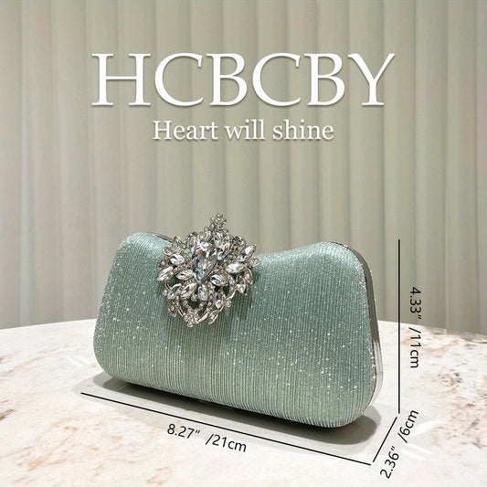 Elegant rhinestone evening clutch for weddings and formal events