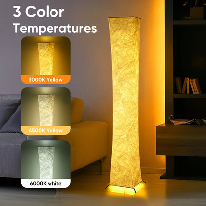 Stylish Dimmable LED Floor Lamp with USB and Warm Light