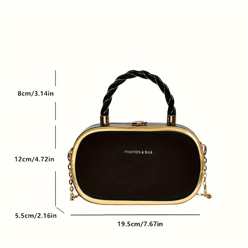 Trendy Oval Shape Mini Crossbody Bag with Braided Handle