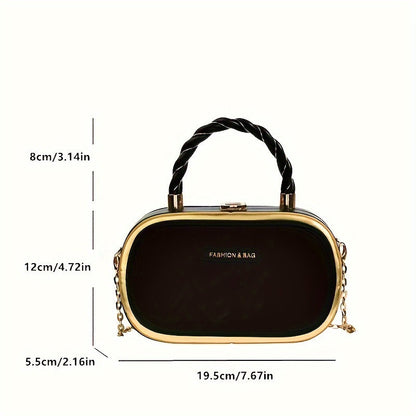 Trendy Oval Shape Mini Crossbody Bag with Braided Handle