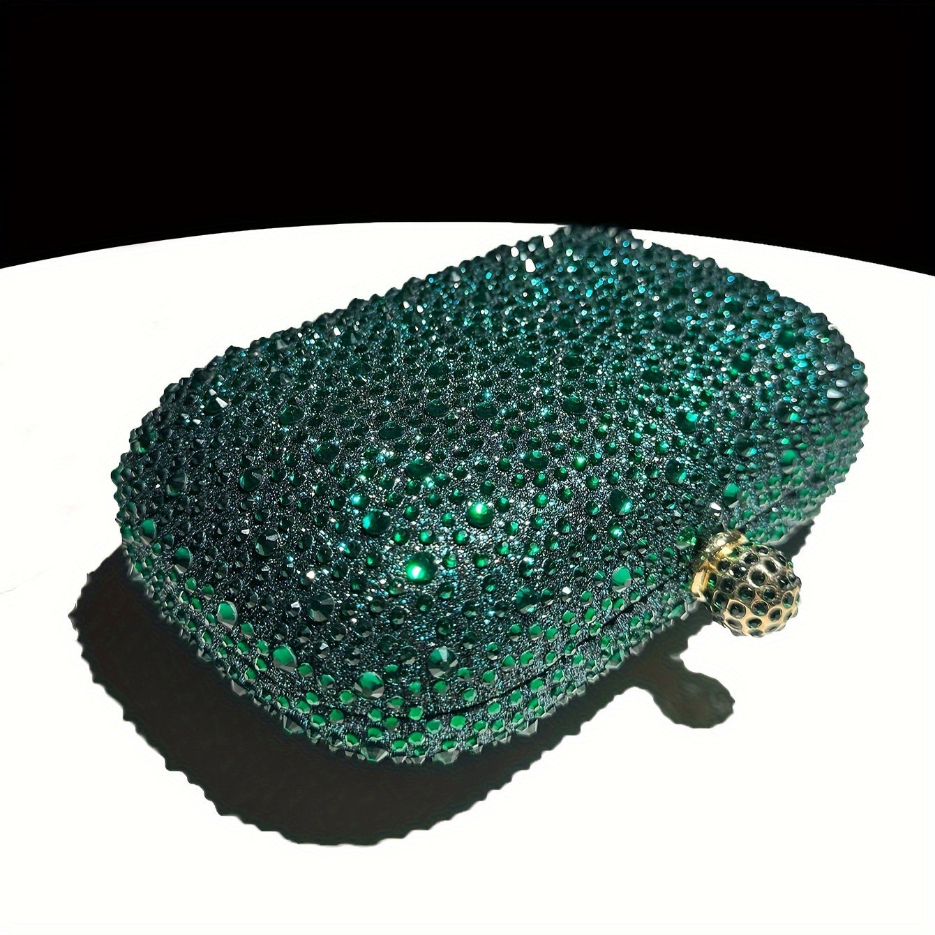Emerald Green Handbag: Elegant Small Rhinestone Evening Purse
