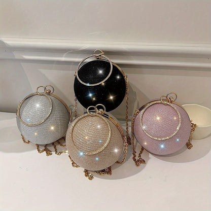 Sparkling Round Evening Bag: Lightweight Handbag for Any Occasion