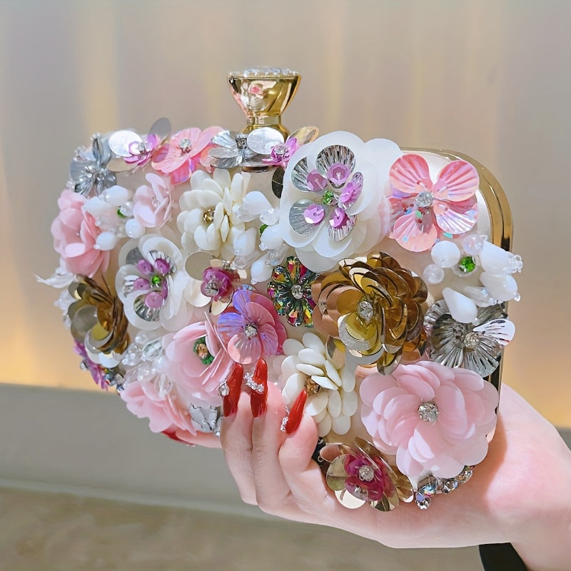 Elegant Floral Clutch Purse for Women's Evening Events