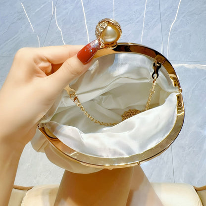 Elegant Mini Clutch with Rhinestone Crown and Removable Strap