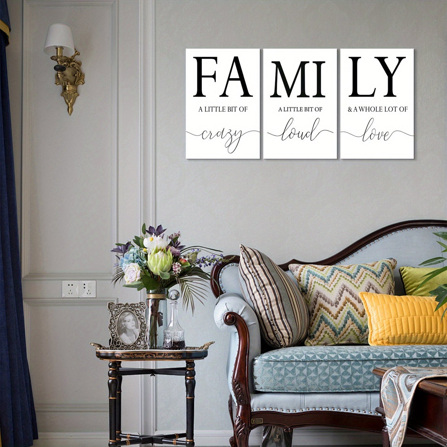 Inspirational Family Theme Canvas Framed Posters for Home Decor