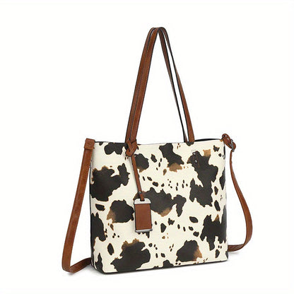 Retro PU Crossbody Handbag with Laptop Compartment for Work