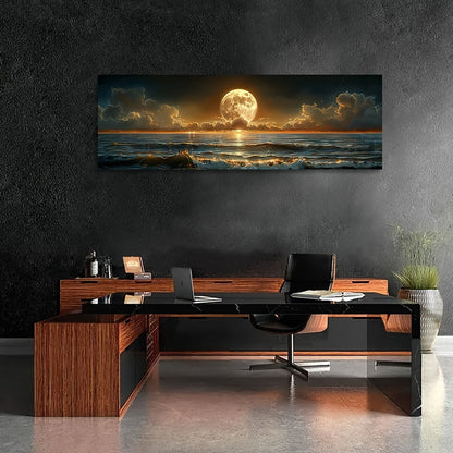 Frameless Moonlight Sea View Poster for Coastal Home Decor
