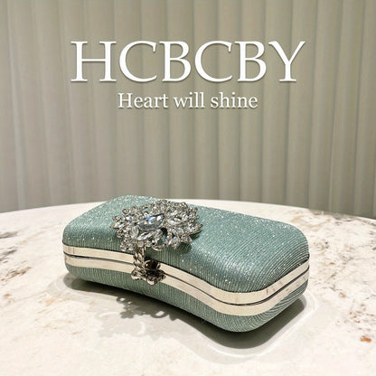 Elegant rhinestone evening clutch for weddings and formal events