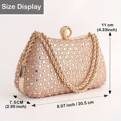Elegant evening crossbody bag with sparkling rhinestones for parties