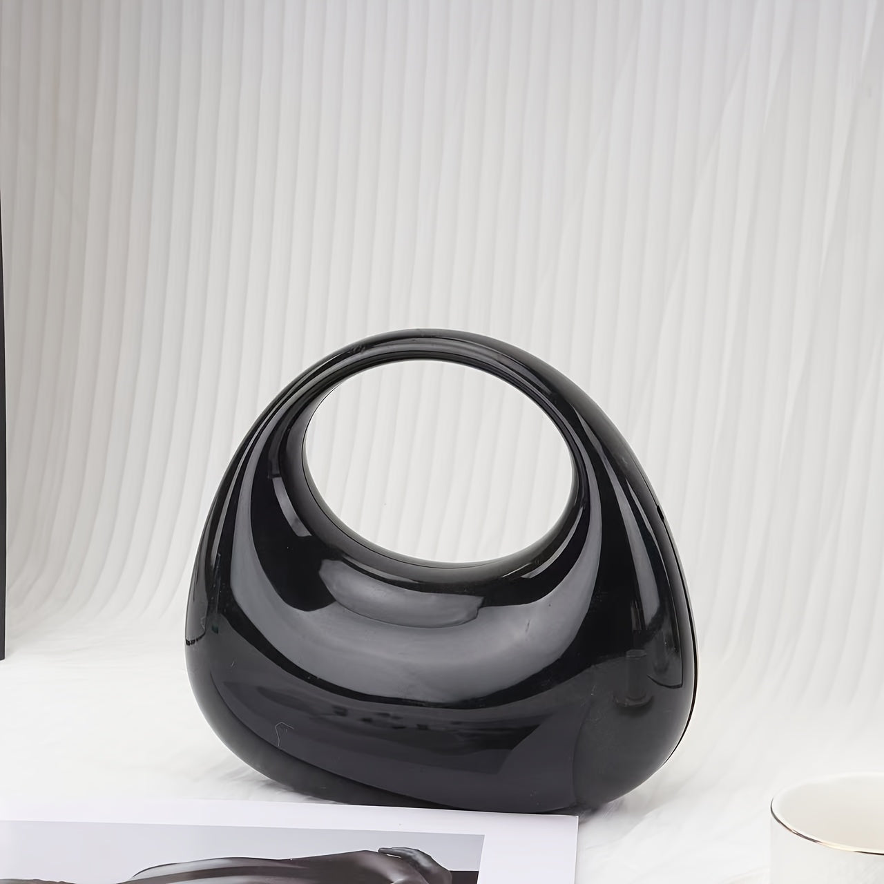 Elegant acrylic clutch purse with magnetic closure for events