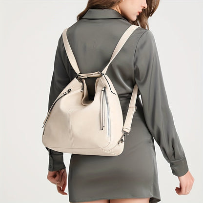 Chic 3-Piece Retro Tote Bag Set with Backpack and Purse