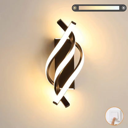 Modern seashell wall light with adjustable metal arc design