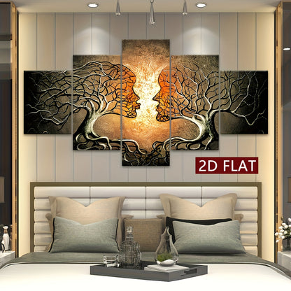 Tree of Life Canvas Art: 5 Panel Modern Wall Decor