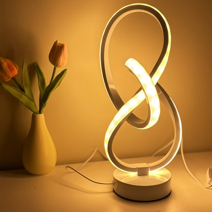 Stylish Black Creative Spiral USB Desk Lamp with 3 Colors