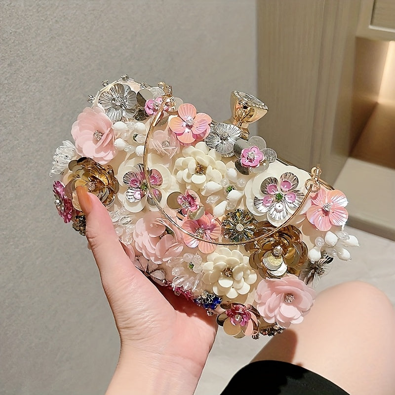 Elegant Floral Clutch Purse for Women's Evening Events