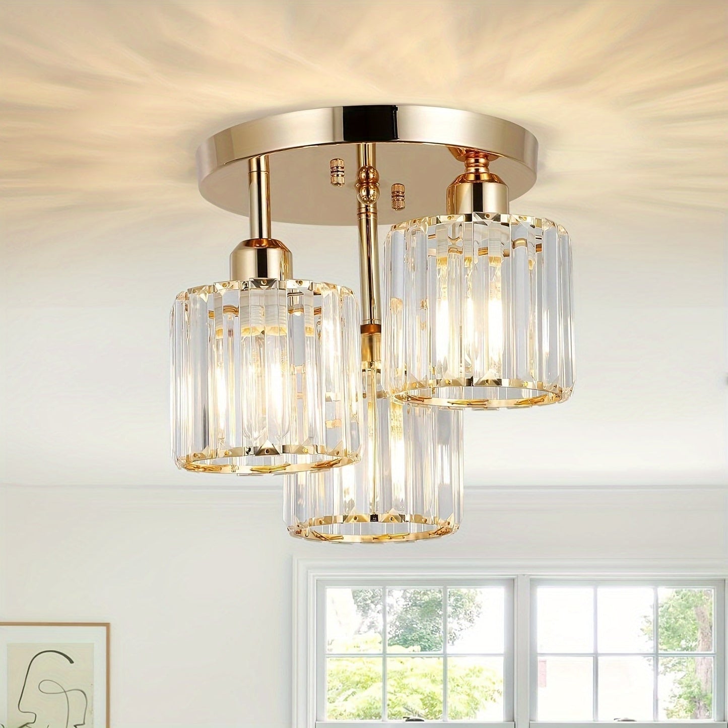 Modern crystal chandelier with adjustable lighting for any room