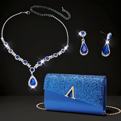 Elegant Sequin Evening Bag Set: Clutch and Crossbody Purse