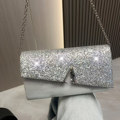 Elegant Sequin Evening Bag Set: Clutch and Crossbody Purse