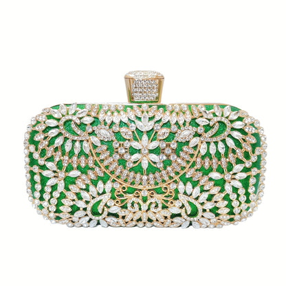 Hollow Rhinestone Flower Evening Bag: Luxury Wedding Party Clutch