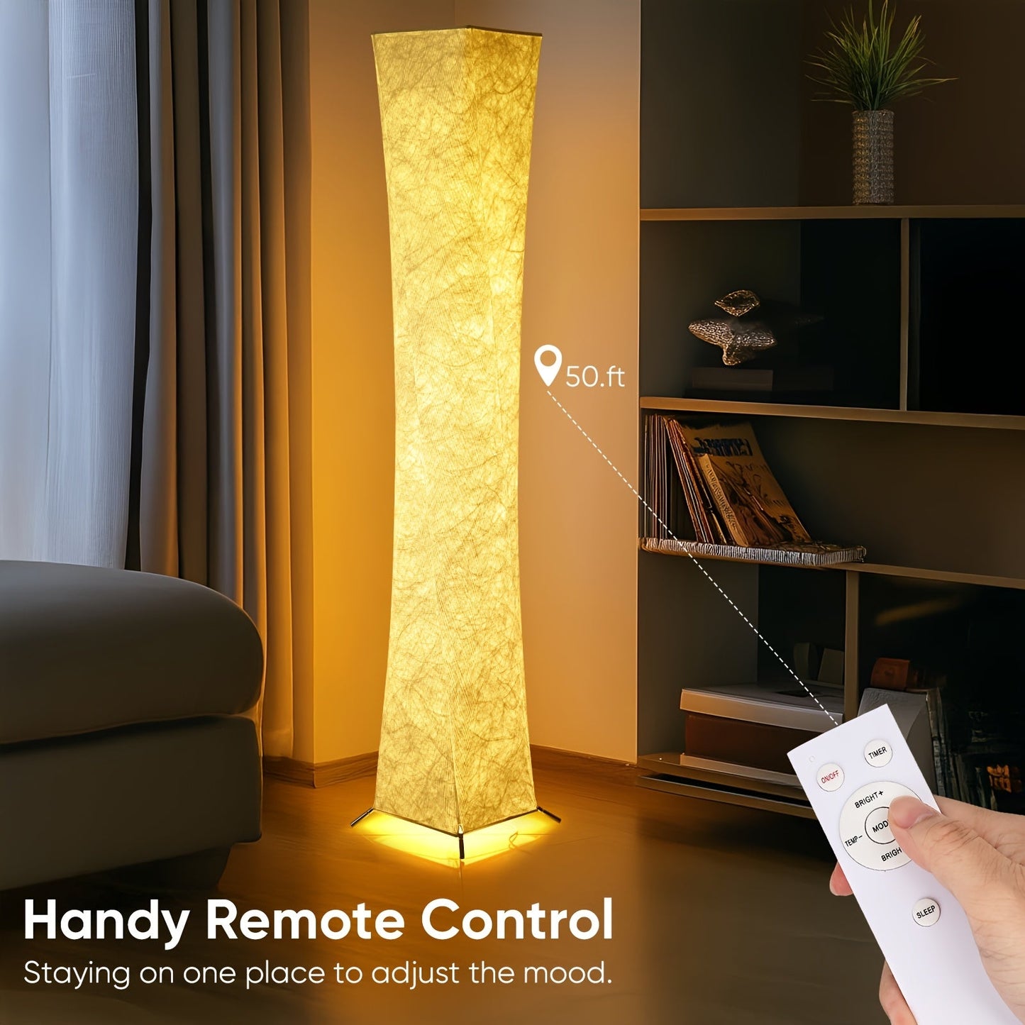Stylish Dimmable LED Floor Lamp with USB and Warm Light