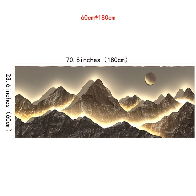 Minimalist Mountain Sunset Art: Modern Abstract Canvas Print