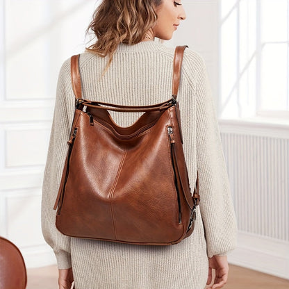 Chic 3-Piece Retro Tote Bag Set with Backpack and Purse