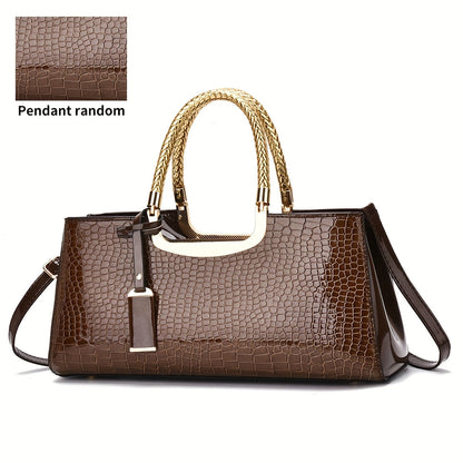 Elegant Evening Clutch with Gold Hardware and Detachable Strap