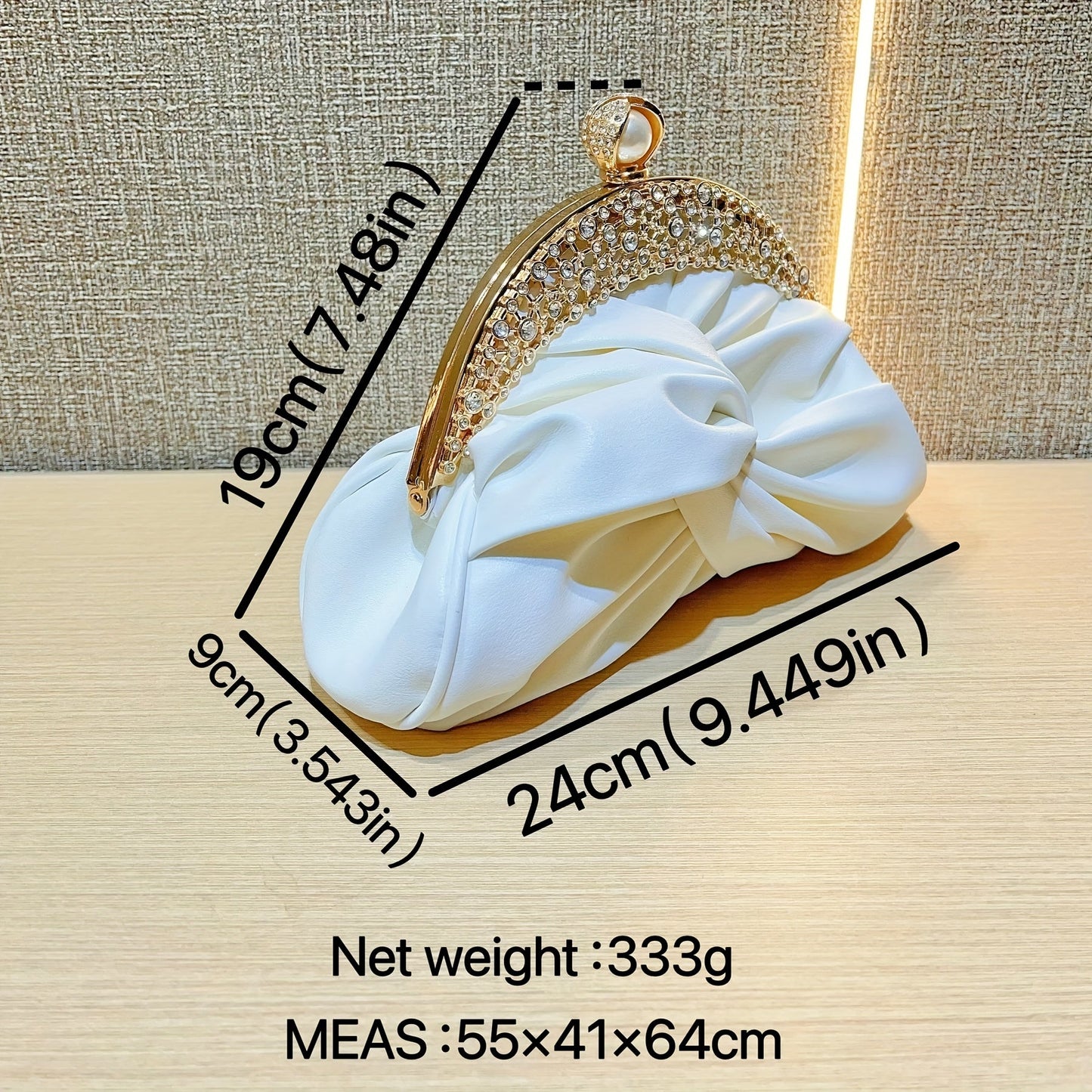 Elegant Mini Clutch with Rhinestone Crown and Removable Strap