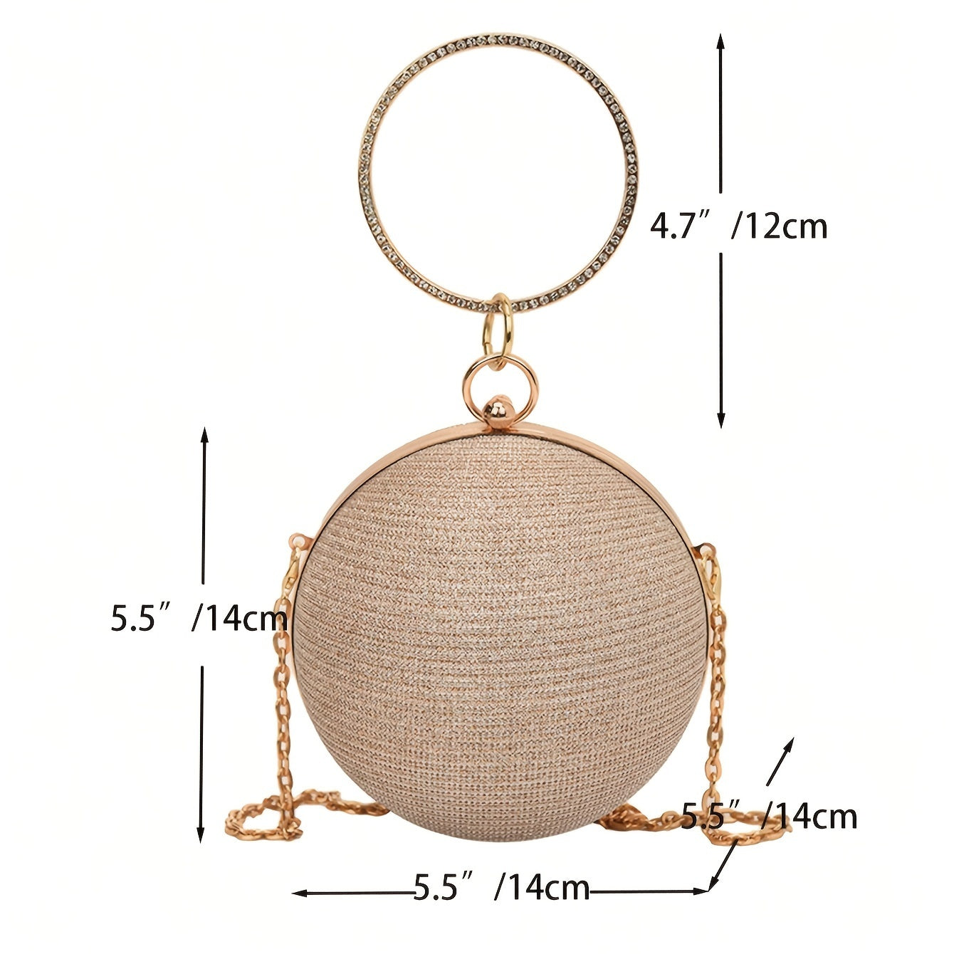 Sparkling Round Evening Bag: Lightweight Handbag for Any Occasion