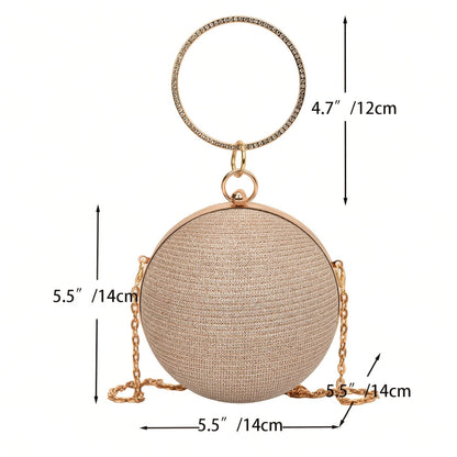 Sparkling Round Evening Bag: Lightweight Handbag for Any Occasion