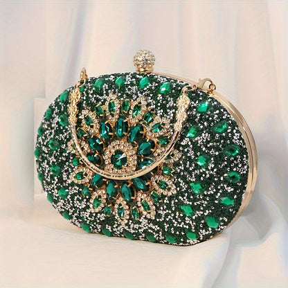 Sunflower Rhinestone Evening Clutch: Perfect Women's Party Purse