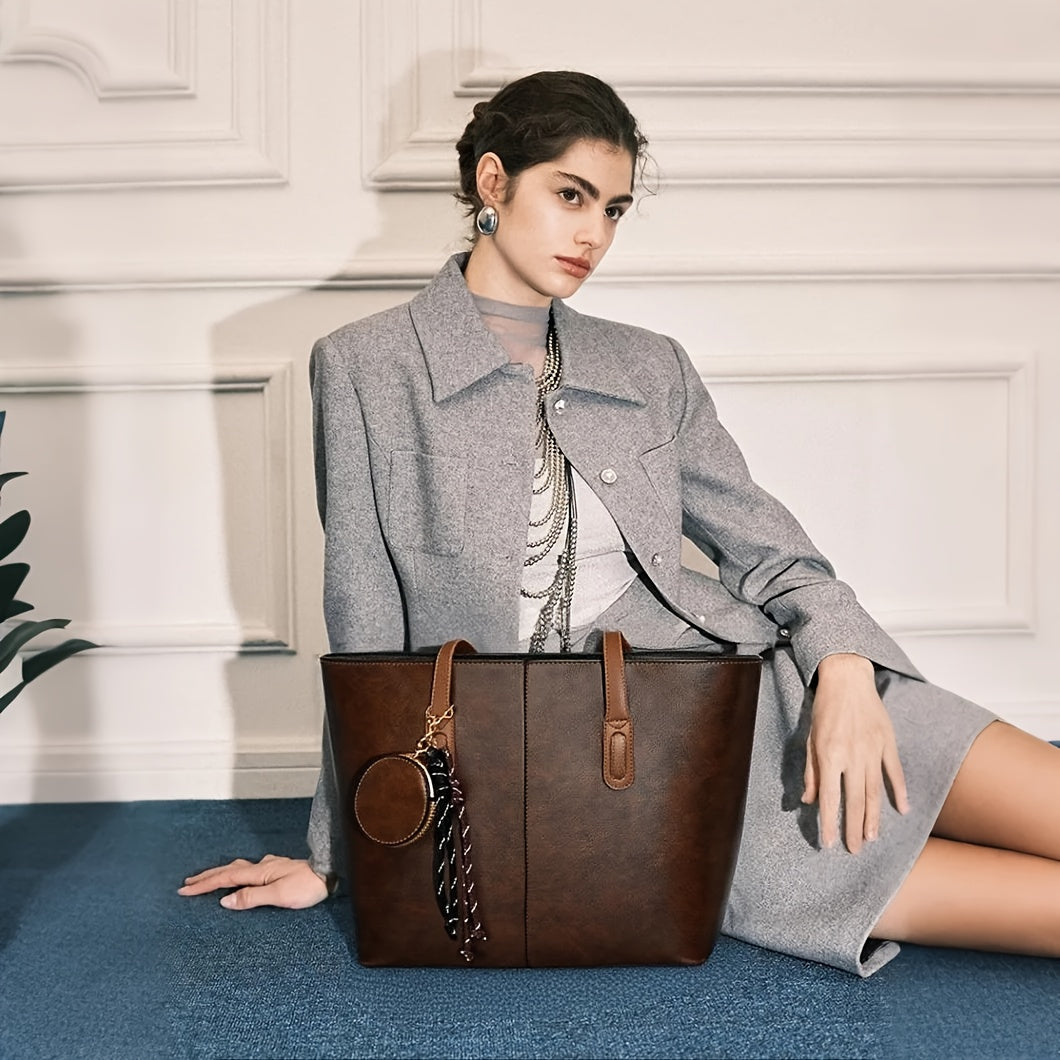 Stylish Large Capacity Tote Bag for Women with Coin Purse