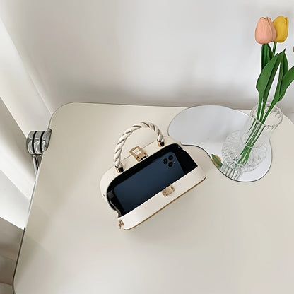 Trendy Oval Shape Mini Crossbody Bag with Braided Handle