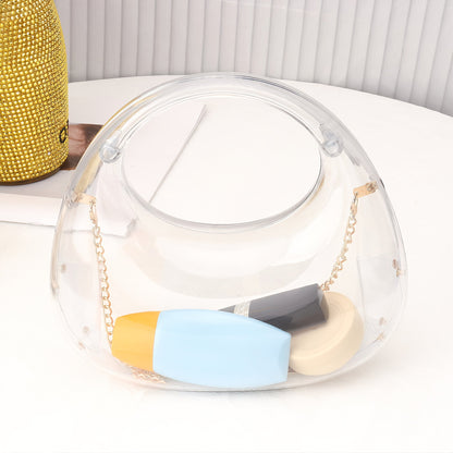 Elegant acrylic clutch purse with magnetic closure for events